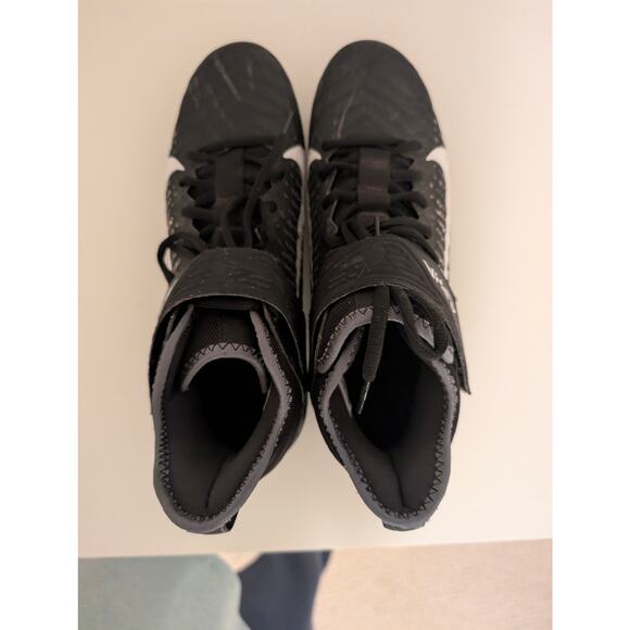 Nike Shoe Alpha Menace Pro 2 Mid Black White Traction Size US 9 Football Cleats - Picture 5 of 9